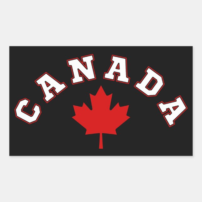 Sticker Rectangulaire Feuille d'érable du Canada (Devant)