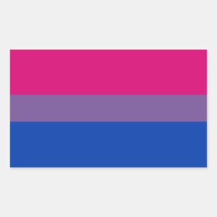Sticker Rectangulaire Feuilles d'autocollants Bi Pride (Rectangle)