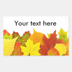 Sticker Rectangulaire Feuilles d'automne colorées