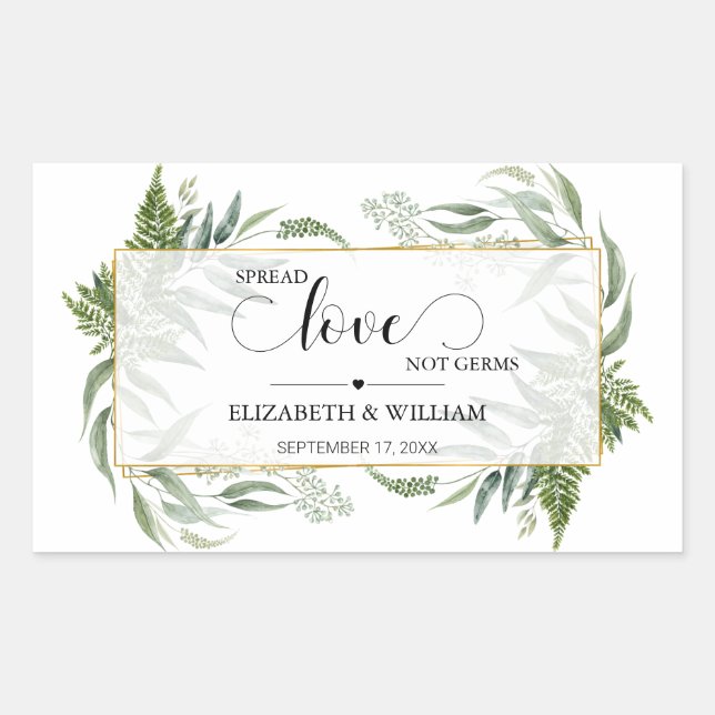 Sticker Rectangulaire Feuilles de verdure Étaler l'amour pas Germes Sani (Devant)