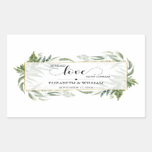 Sticker Rectangulaire Feuilles de verdure Étaler l'amour pas Germes Sani