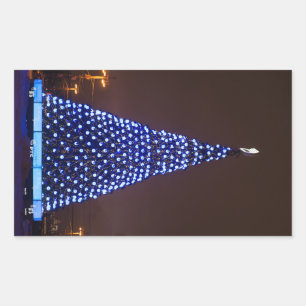 Sticker Rectangulaire Feux bleues sapin
