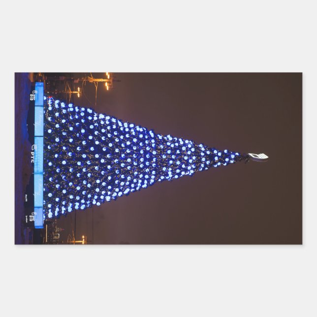 Sticker Rectangulaire Feux bleues sapin (Devant)