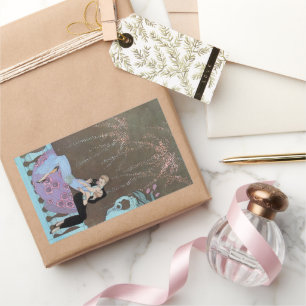 Sticker Rectangulaire Feux d'artifice Art Déco vintage Le Feu, George Ba