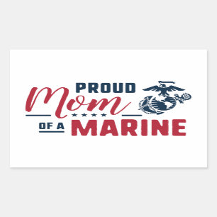 Sticker Rectangulaire Fier maman d'une Marine