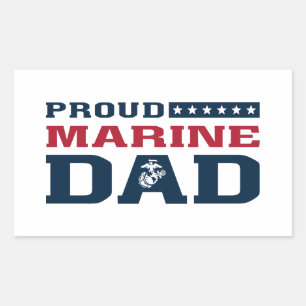 Sticker Rectangulaire Fier Marine Papa