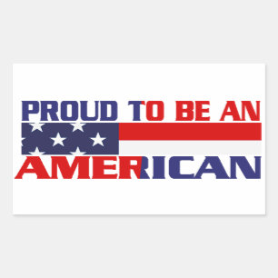 Sticker Rectangulaire Fier patriotique d'être un Américain