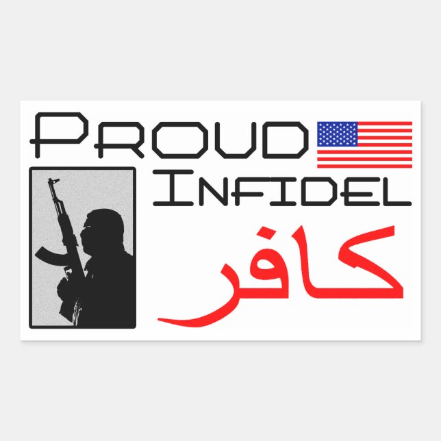 Sticker Rectangulaire Fière Infidel (Devant)
