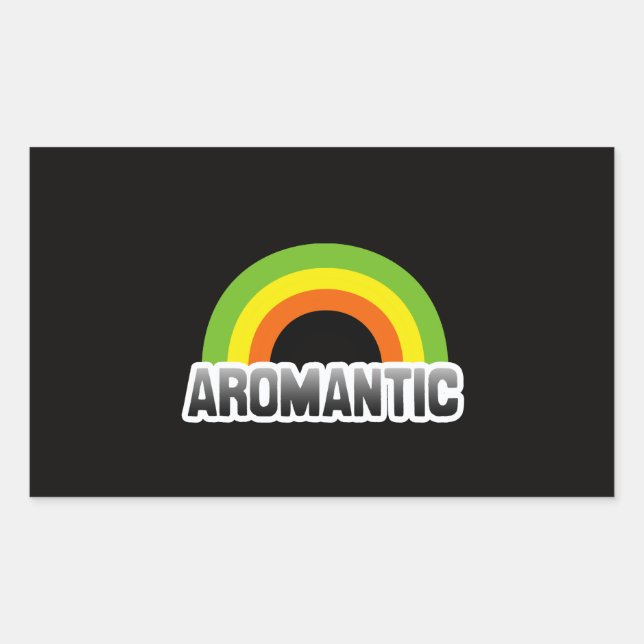 Sticker Rectangulaire Fierté aromantique (Devant)