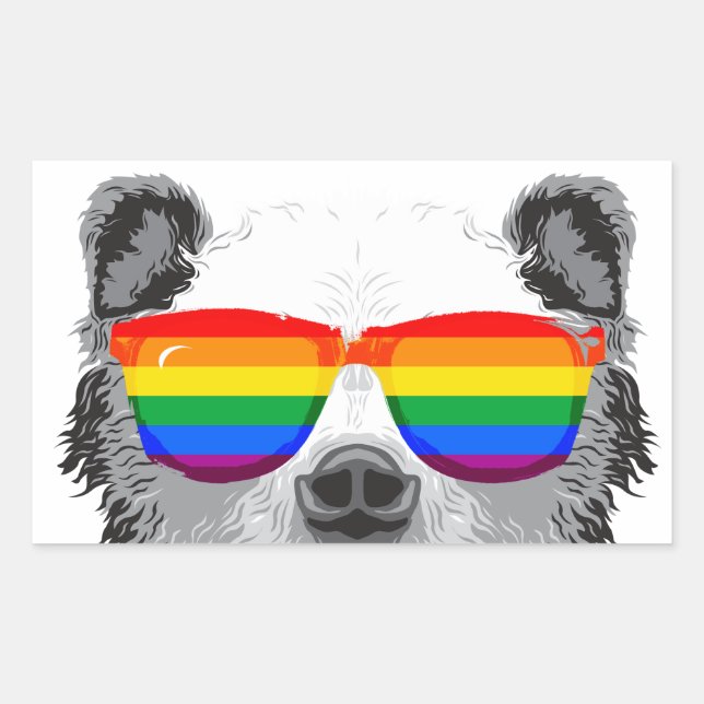 Sticker Rectangulaire Fierté de l'ours grizzly (Devant)
