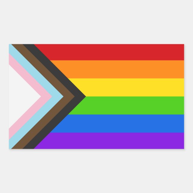 Sticker Rectangulaire Fierté Drapeau Amour (Devant)
