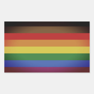 Sticker Rectangulaire Fierté inclusive LGBT (Fierté des gens de couleur)