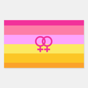 Sticker Rectangulaire Fierté lesbienne de l'aube WLW