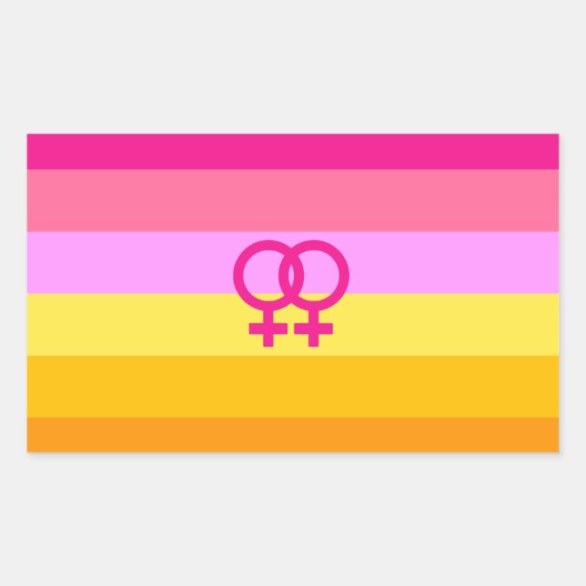 Sticker Rectangulaire Fierté lesbienne de l'aube WLW (Devant)