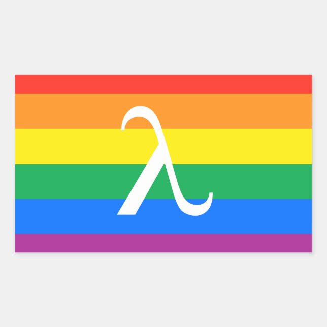 Sticker Rectangulaire Fierté LGBT et activisme Lambda (Devant)