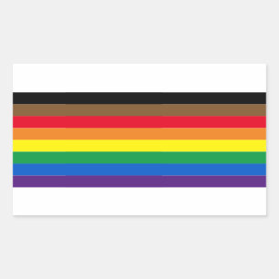 Sticker Rectangulaire Fierté lgbt lgbtq diversité inclusive rainbow fl