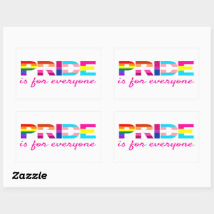 Sticker Rectangulaire Fierté LGBTQ Couleurs arc-en-ciel Typographie