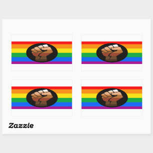 Sticker Rectangulaire FIERTÉ LGBTQ (POC Fist Pride)