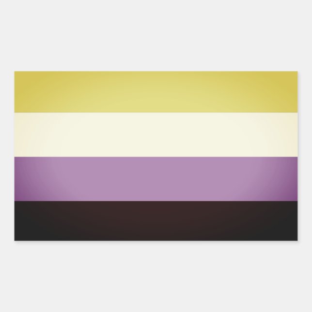 Sticker Rectangulaire Fierté non binaire (Devant)
