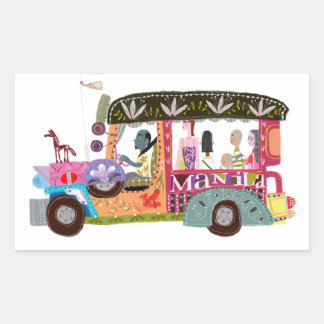 Sticker Rectangulaire Filipino Jeepney Ride
