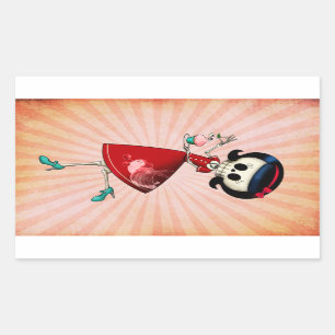 Sticker Rectangulaire Fille squelettique douce et effrayante