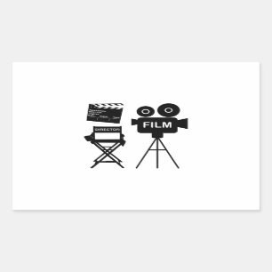Sticker Rectangulaire Film Crew Flap Director Chair Venin for filmmaker