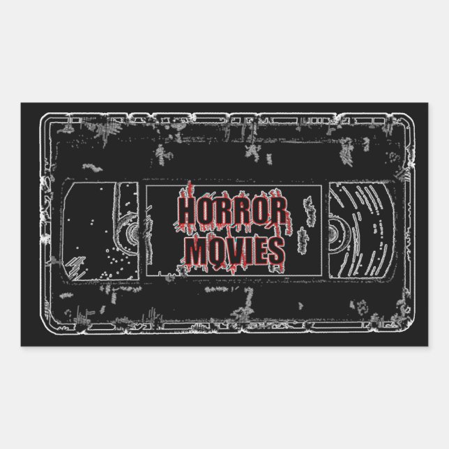 Sticker Rectangulaire Films d'horreur - noir (Devant)