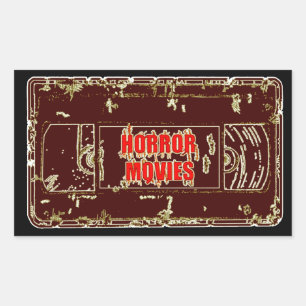 Sticker Rectangulaire Films d'horreur VHS-Rouge/Rouge