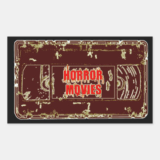 Sticker Rectangulaire Films d'horreur VHS-Rouge/Rouge