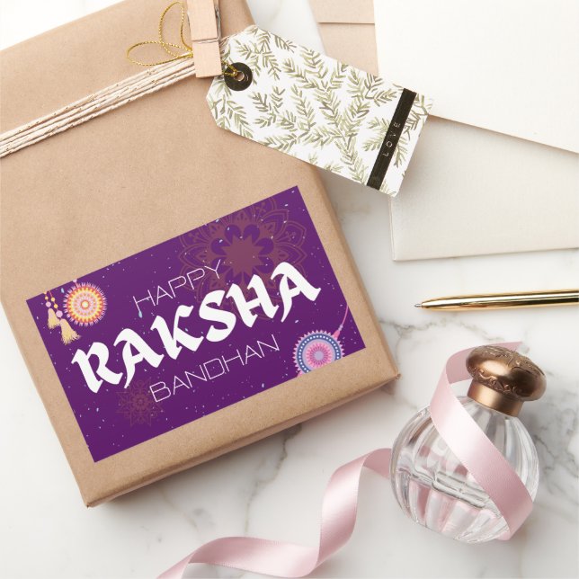 Sticker Rectangulaire Fils de l'amour – Célébration de Raksha Bandhan (Cadeaux)