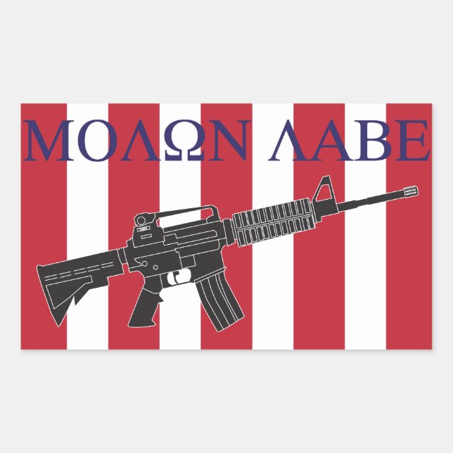 Sticker Rectangulaire Fils de Molon Labe d'autocollant de liberté (Devant)