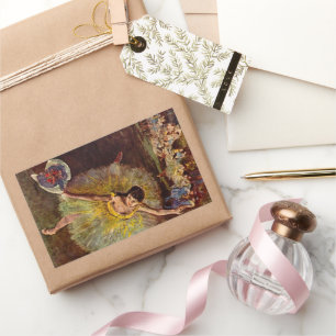 Sticker Rectangulaire Fin d'un Arabesque par Edgar Degas, Ballet Vintage