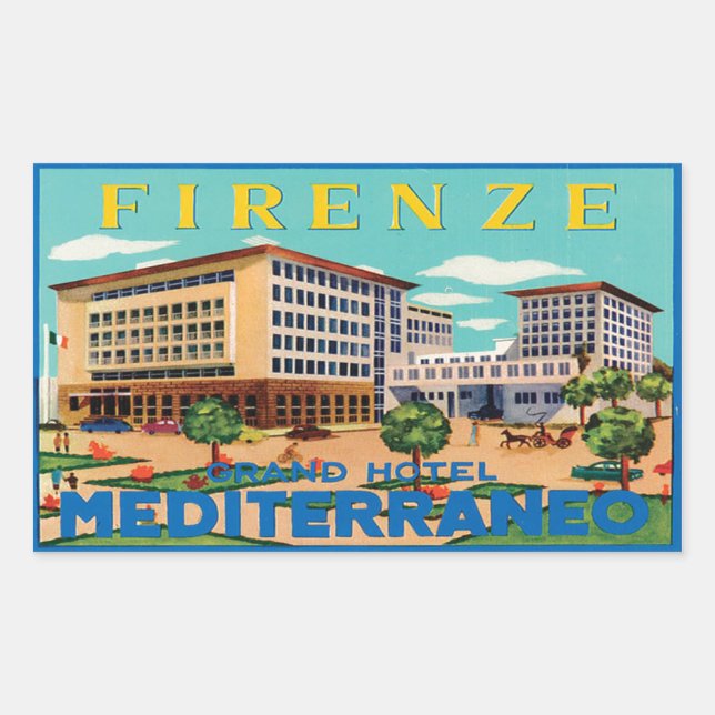 Sticker Rectangulaire Firenze Grand Hotel Mediterraneo (Devant)