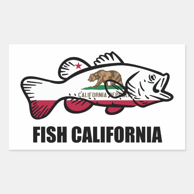Sticker Rectangulaire Fish California Bass (Devant)
