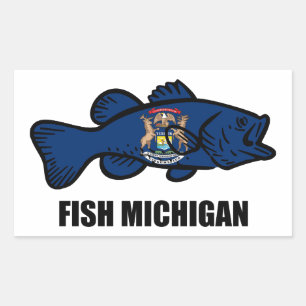 Sticker Rectangulaire Fish Michigan