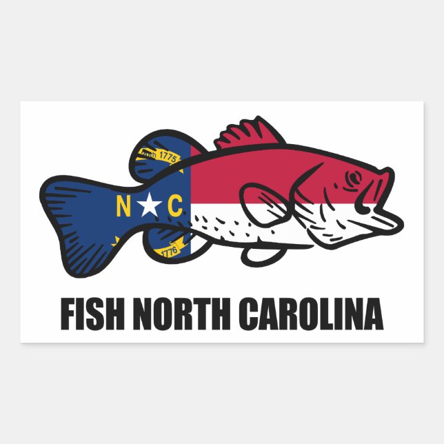 Sticker Rectangulaire Fish North Carolina (Devant)
