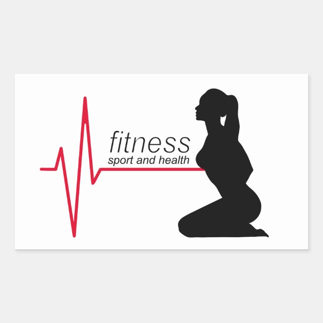 Sticker Rectangulaire Fitness girl (Devant)