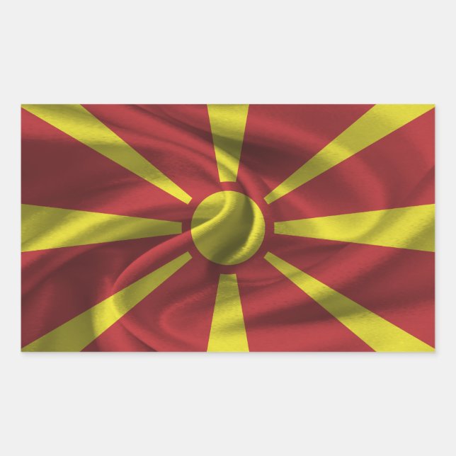 Sticker Rectangulaire Flag de Macedonia (Devant)