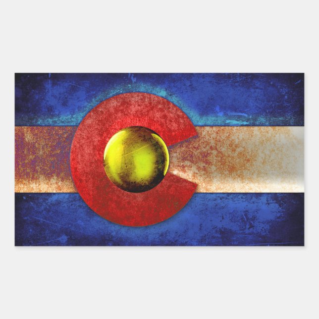 Sticker Rectangulaire Flag du Colorado (Devant)