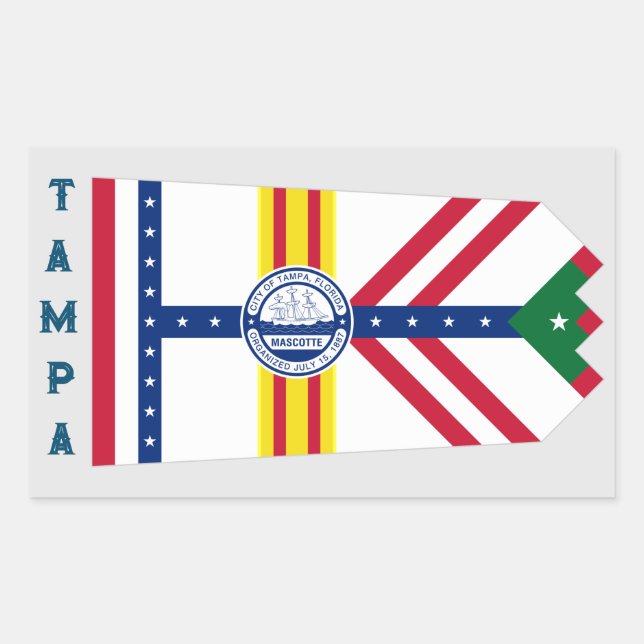 Sticker Rectangulaire Flag of Tampa, Floride (Devant)