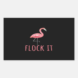 Sticker Rectangulaire Flamant rose Flamant rose - Flock It