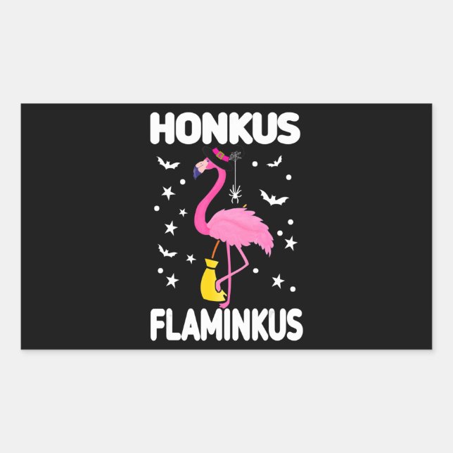 Sticker Rectangulaire Flamingoo | Honkus Flaminkus Halloween Flamingoo (Devant)