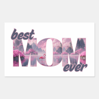 Sticker Rectangulaire Flamingos dans un monde de rêve