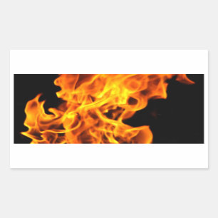 Sticker Rectangulaire Flamme orange
