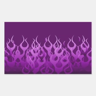 Sticker Rectangulaire Flammes de course violet cool Flames de broches