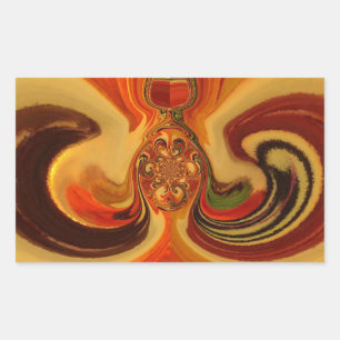 Sticker Rectangulaire Flèches Abstraites avec Teardrop Center Art Print