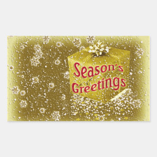 Sticker Rectangulaire Flèches de neige et cadeaux