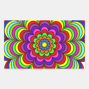 Sticker Rectangulaire Fleur