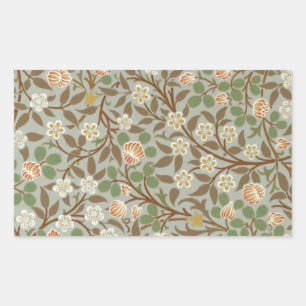 Sticker Rectangulaire Fleur botanique de trèfle William Morris