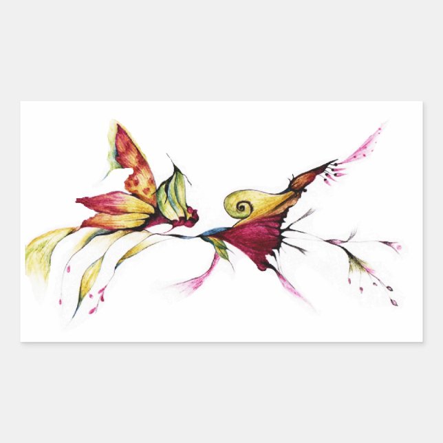 Sticker Rectangulaire Fleur d'amour (Devant)